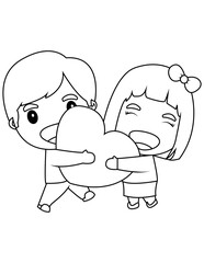 Cute couple coloring page 
