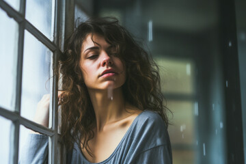 Contemplative Woman by the Window