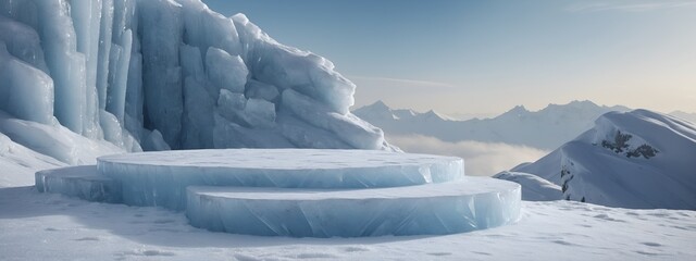 Exquisite ice formations amidst the winter realm