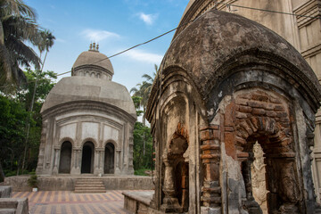 Fototapeta na wymiar Exterior of the Bawali Radhakanta Jiu Temple, Bawali, West Bengal, India, Asia