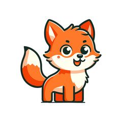 Obraz premium cute icon character fox
