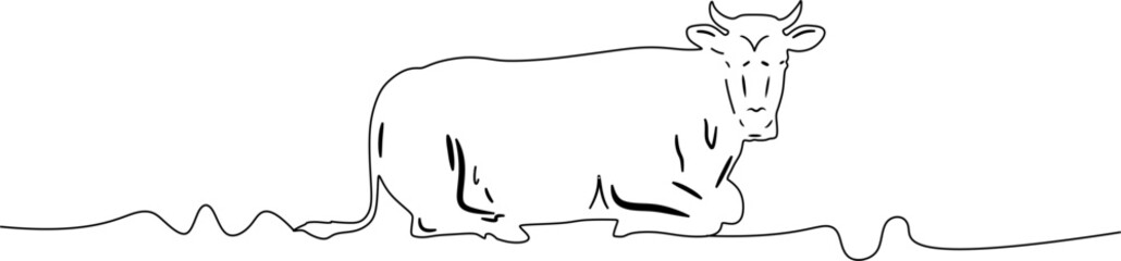line art cow