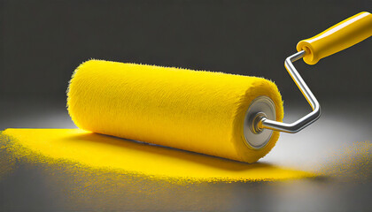 Obraz premium yellow paint roller