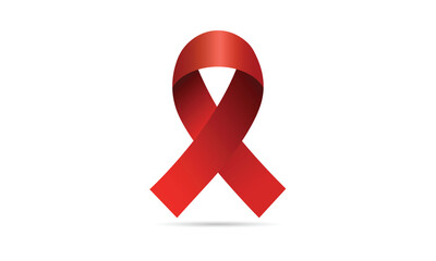 Aids Awareness Red Ribbon. World Aids Day concept. Vector Illustration