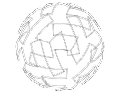Wireframe Shape Geometric Telstar Ball 3D print model