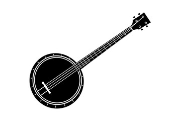 banjo silhouette vector art illustration
 - obrazy, fototapety, plakaty