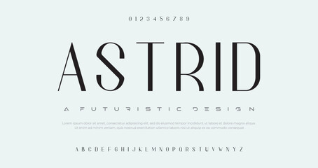 Astrid Abstract modern urban alphabet fonts. Typography sport, technology, fashion, digital, future creative logo font. vector illustration