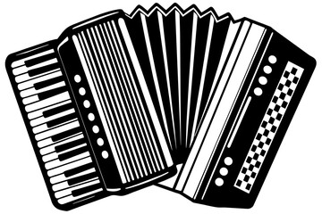 accordion silhouette vector art illustration
