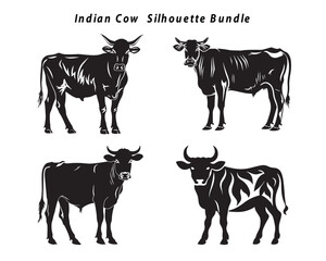 Indian Cow Silhouette Bundle