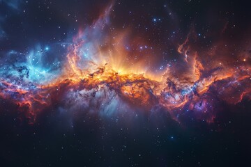 Fototapeta na wymiar Colorful Nebula in Outer Space