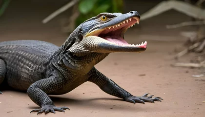 Poster A-Monitor-Lizard-With-Its-Mouth-Open-Displaying-I- 3 © Furqan