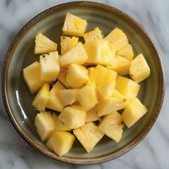 sliced pineapple on a plate
