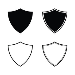 Vector shield icon set and protection icon vector or security vector icon