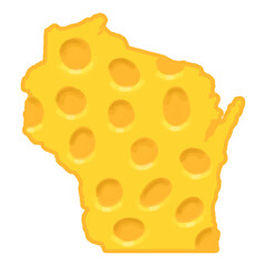 State of Wisconsin with Cheese Design