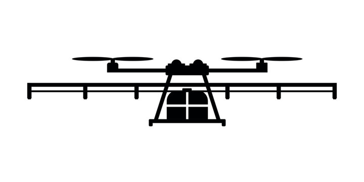black drone spraying crops clip art preview