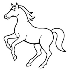 Obraz na płótnie Canvas Dancing horse silhouette isolated on white - Vector - Vector art - Vector illustration - Premium illustration