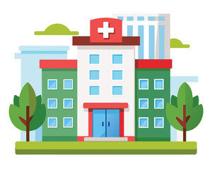 Hospital building vector illustration