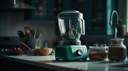 Fototapeta na wymiar blender in a modern bright kitchen
