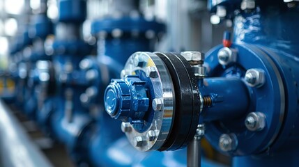 Fototapeta premium clean water supply system in large industrial estates, powered by efficient pump valves and infrastructure in power substations