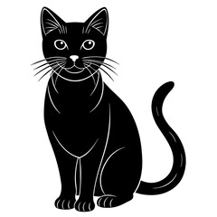 Minimalist Cat Silhouette on White Background Perfect for Graphic Design Projects