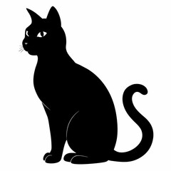 Minimalist Cat Silhouette on White Background Perfect for Graphic Design Projects