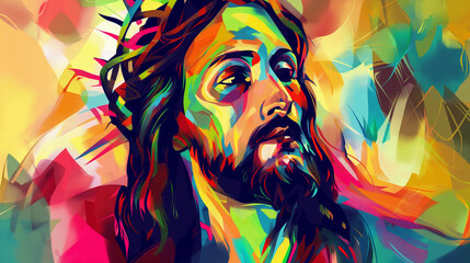 Jesus Cristo arte colorida 