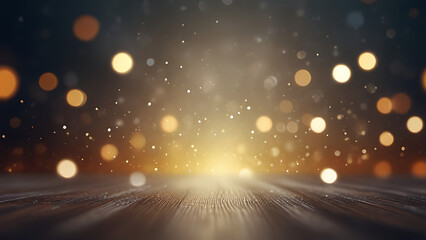 bokeh on wooden background