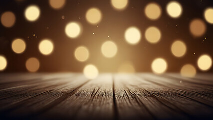 bokeh on wooden background