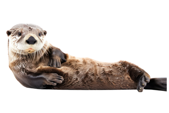 marine otter on isolated transparent background