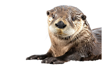 marine otter on isolated transparent background