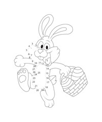 Dot easter coloring page black and white coloring book page