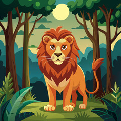 Lion in Jungle The King Lion