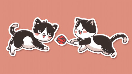 playful cats sticker