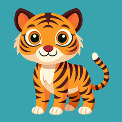 baby tiger vector art