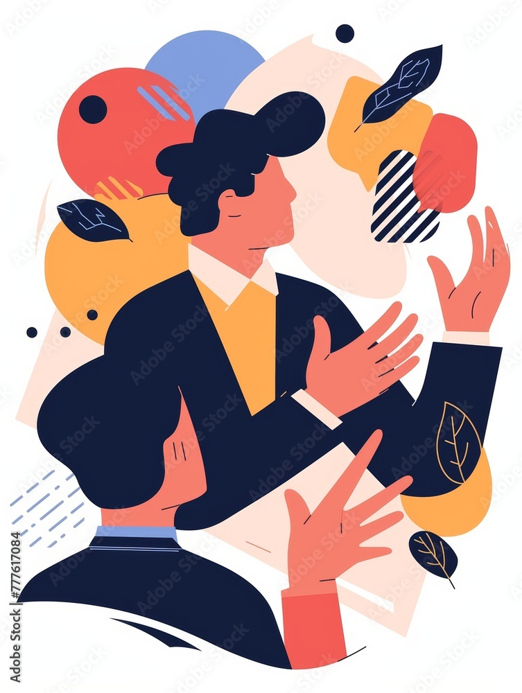 Aufkleber man conducting value chain analysis illustration generative ai