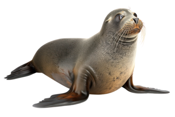 ringed seal on isolated transparent background