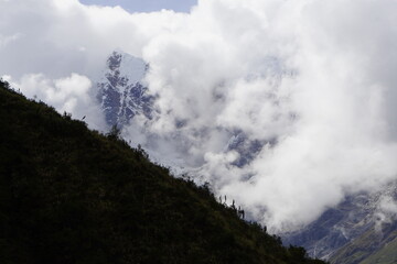 time clouds over the snow mountains