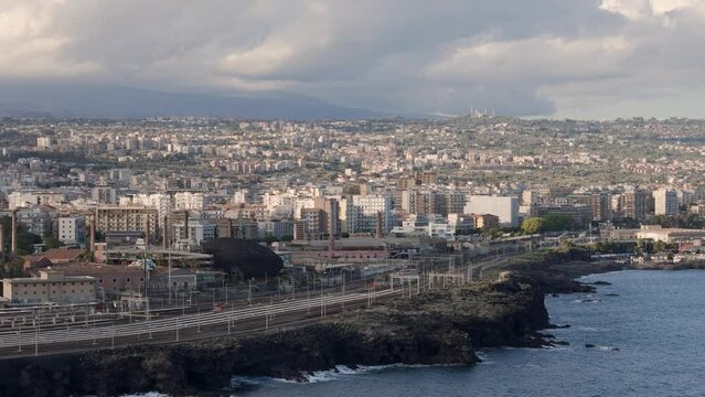 The city of Catania, Sicily, Italy is the industrial zone and port of Catania.
