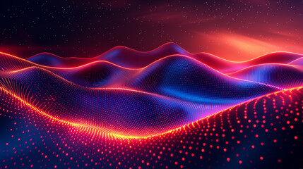 Obraz premium Abstract digital glowing dots background