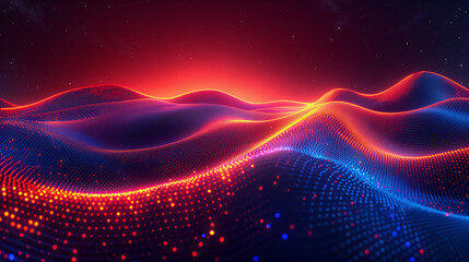 Abstract digital glowing dots background