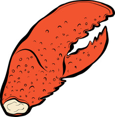Seafood hand drawn sketch vector illustration for poster, print, home decoration, menu cover, invitation, design template.  Lobster 