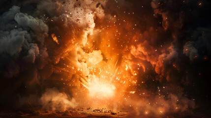 burning fire in the fireplace ,An illustration of the Big Bang explosion  on black background - obrazy, fototapety, plakaty