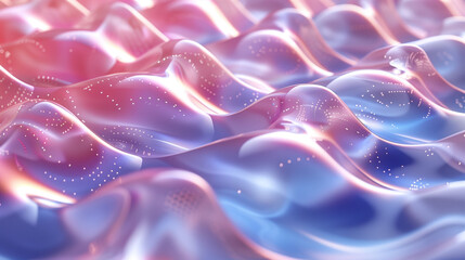 Abstract 3D fluid shapes in light pastel purple, pink and blue colors Background