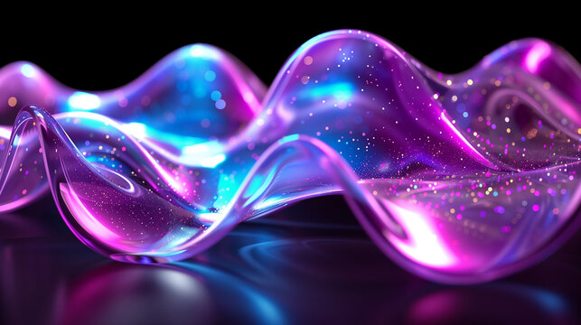 Abstract 3D fluid shapes in light pastel purple, pink and blue colors Background