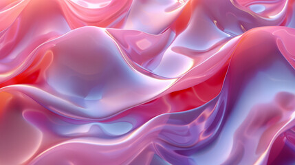 Abstract 3D fluid shapes in light pastel purple, pink and blue colors Background