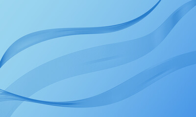 blue light lines wave curves with smooth gradient abstract background