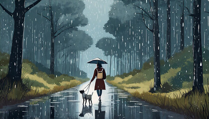 caminando por la lluvia