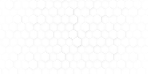 Abstract background with geometric shapes and hexagon pattern. hexagonal abstract white technology background. Vector Illustration