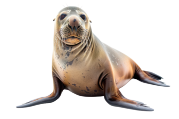 Southern elephant seal on isolated transparent background