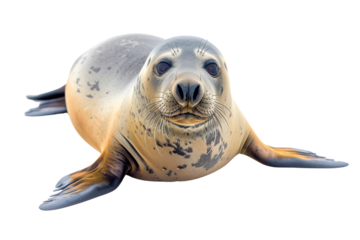 Southern elephant seal on isolated transparent background